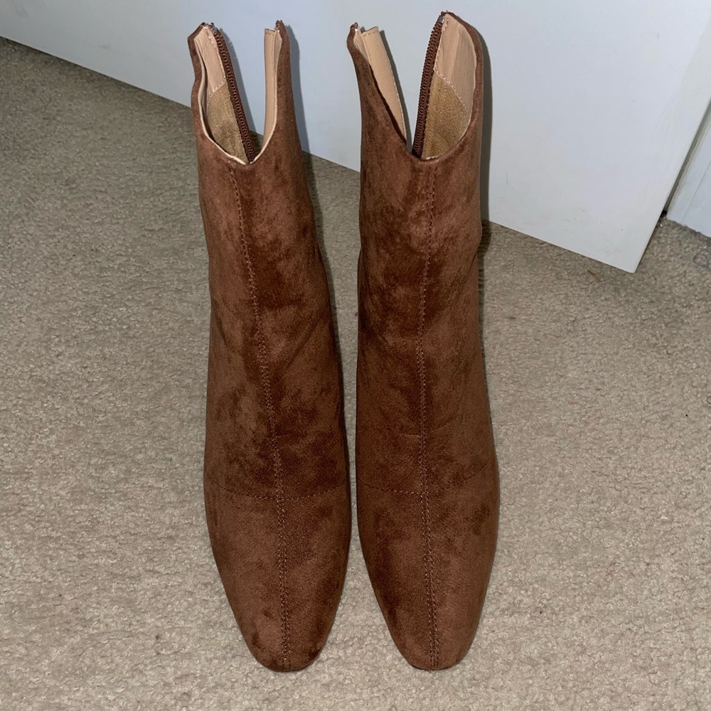 Whisk Me Away Dark Brown Ankle Booties - 8.5